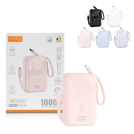 Bateria portátil turbo 10000mAh 22.5W AGOLD BTE-15A