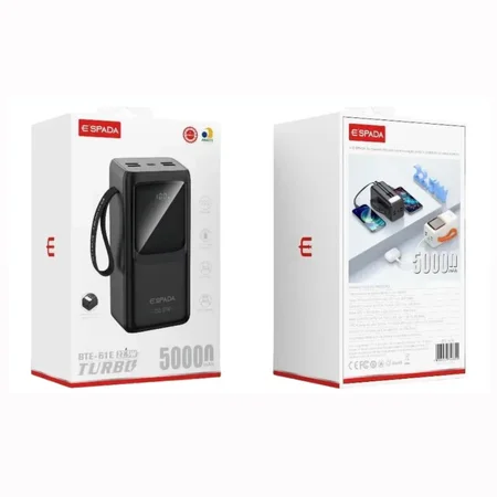 Bateria portátil turbo 22.5W 50000mAh ESPADA BTE-61E