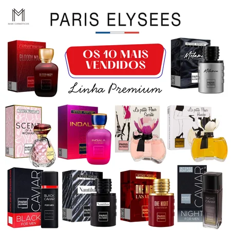 Kit Iniciante - 10 mais vendidos da Paris Elysees Premium + Amostras