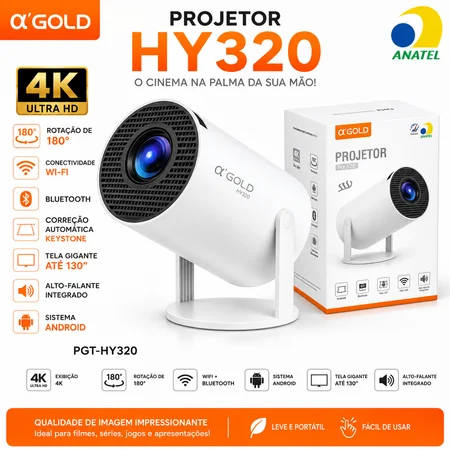 Lançamento Projetor Smart HY320 resolução 4K HD AGOLD