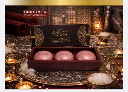 Afeer of Arabian - Kit Sabonete Sabah Al Ward com 3 unidades de 150g
