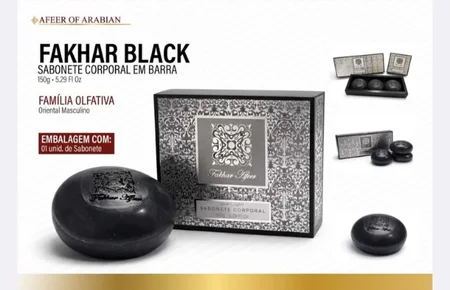 Afeer of Arabian - Sabonete Fakhar Black com 1 unidade 150g