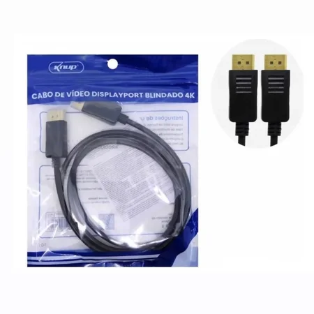 Cabo de vídeo displayport blindado 4K -1.5M KNUP KP-YP5006