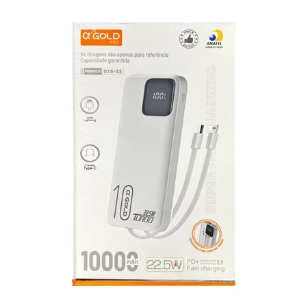 Bateria portátil 10000mAh 22.5W AGOLD BTE-33