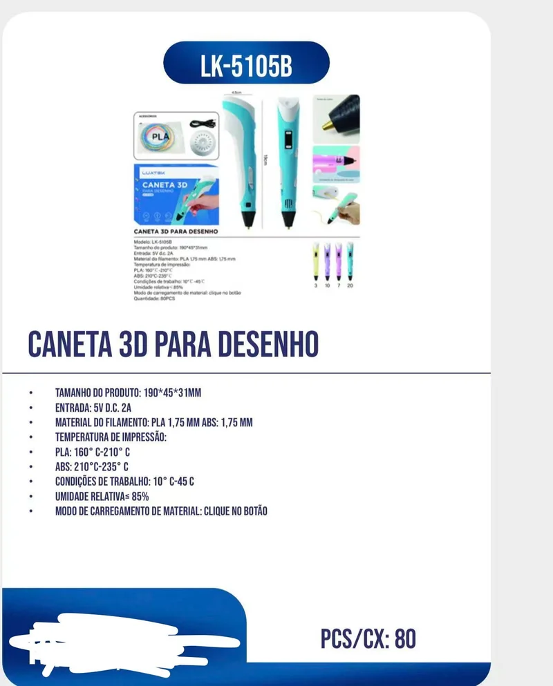 CANETA 3D PARA DESENHO - LK-5105B