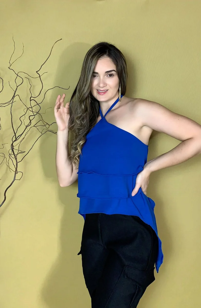 Cropped duna de bata Ref 910 azul