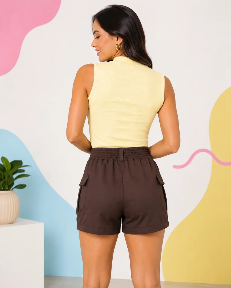 Short cargo ref 208 marrom — vista 2