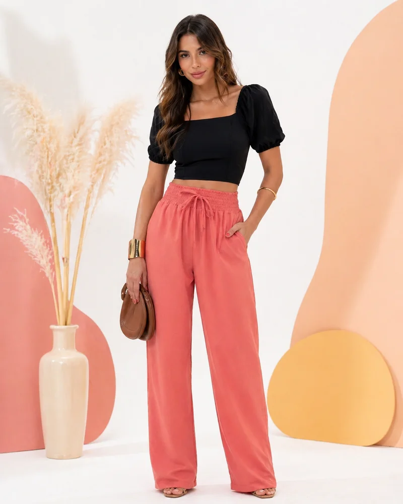 Calça pantalona forrada ref 809 — vista 3