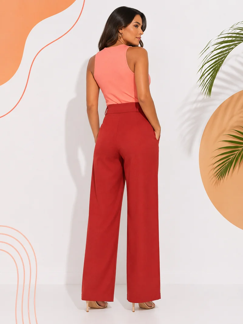 Calça pantalona ref 812 terracota — vista 2