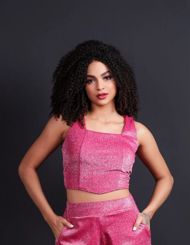 Cropped Lurex Ref 901 pink