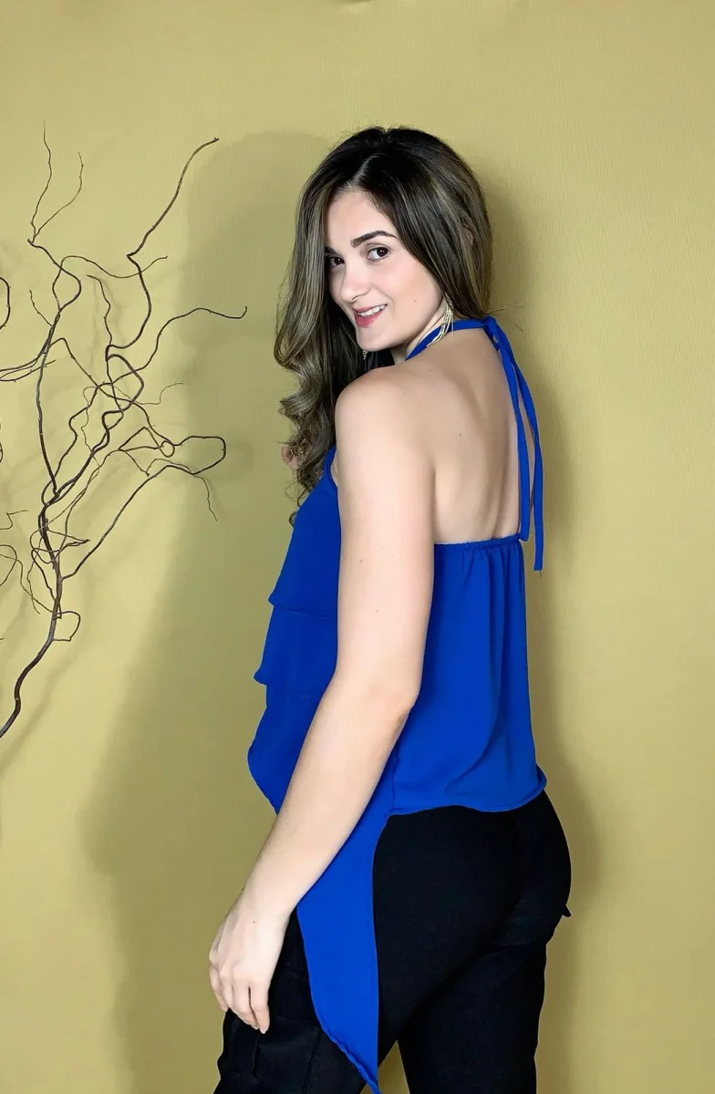Cropped duna de bata Ref 910 azul — vista 2