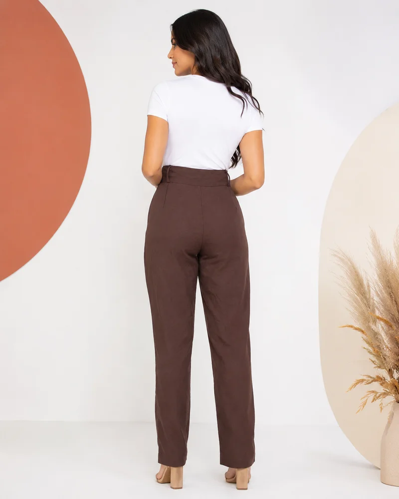 Calça social ref 813 marrom — vista 2
