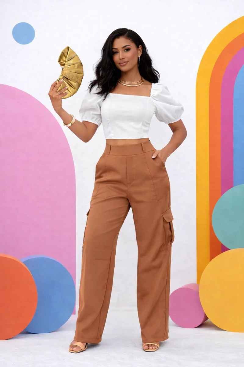 Calça pantalona cargo ref 806 — vista 3