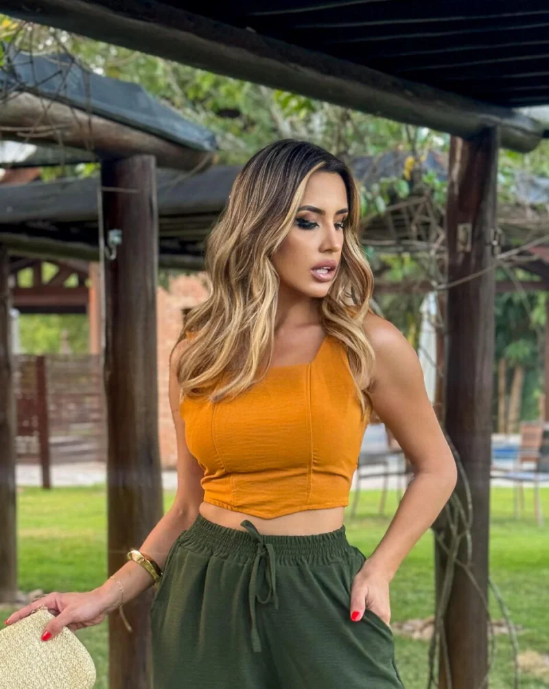 Cropped duna Ref 901 mostarda — vista 2