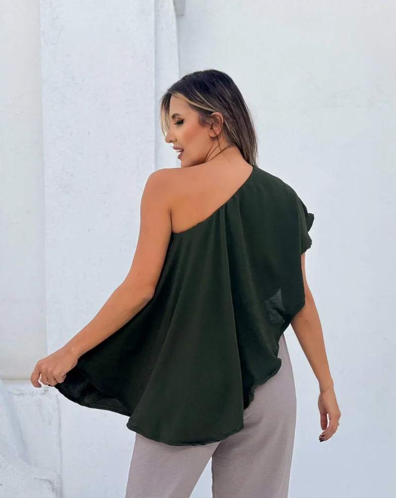 Cropped Duna de Bata Ref 909 verde militar — vista 2
