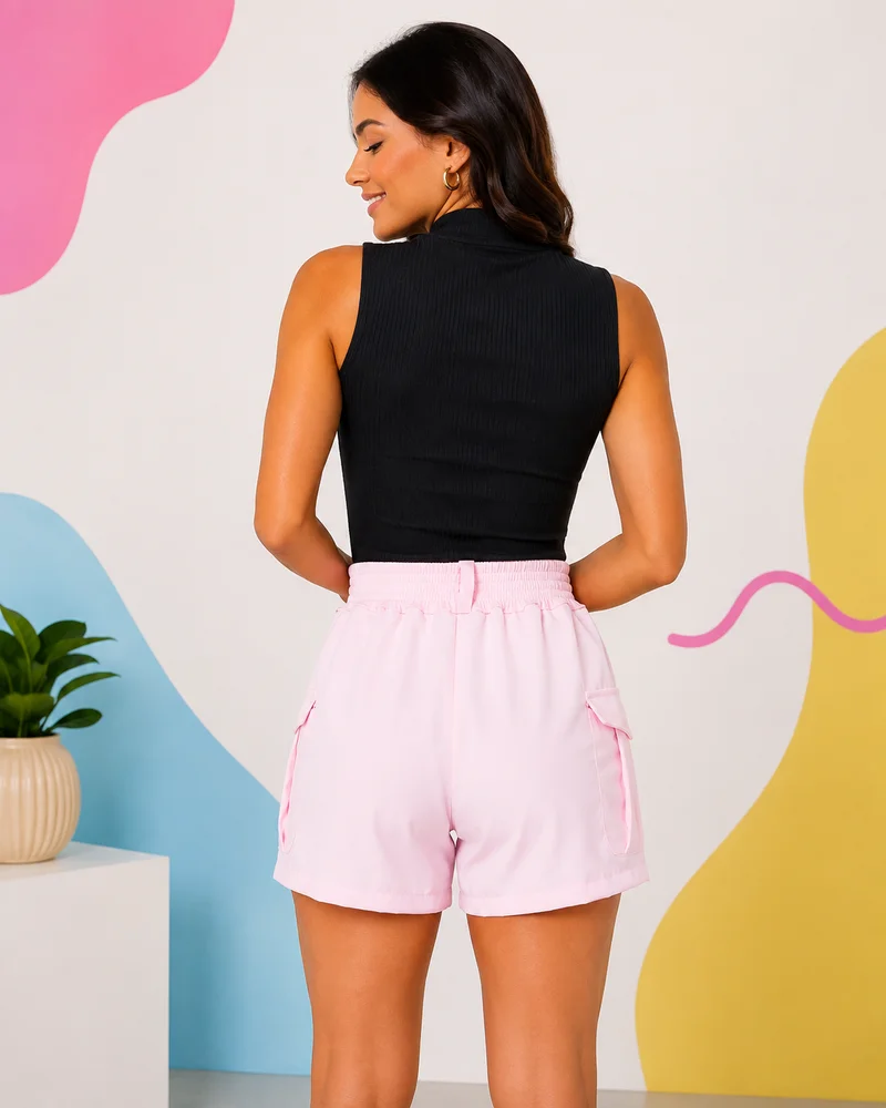 Short cargo ref 208 rosa bebe — vista 2