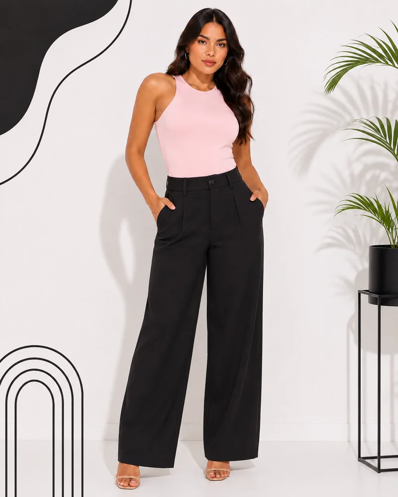 Calça pantalona ref 812 preto