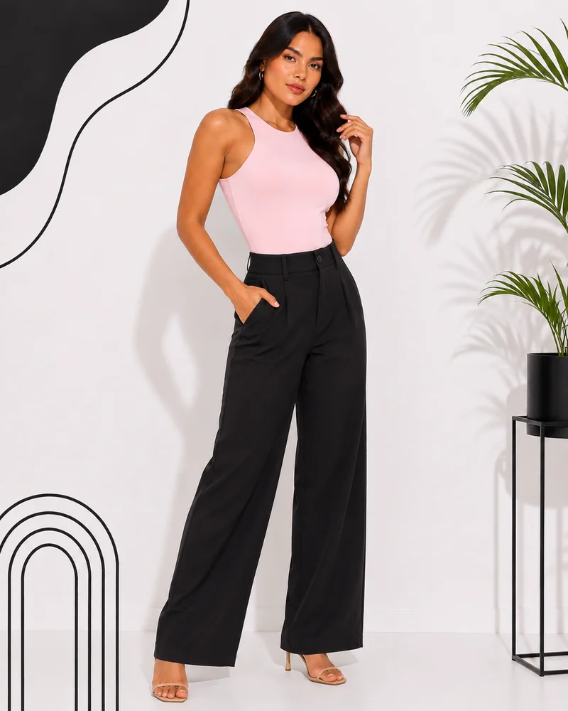 Calça pantalona ref 812 preto — vista 3