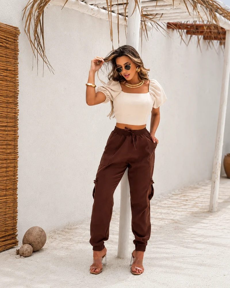 Calça ref 706 marrom