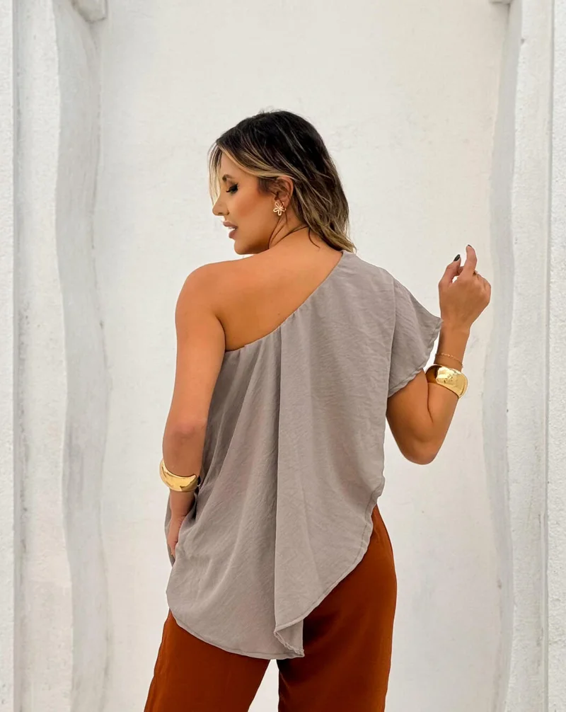 Cropped Duna de Bata Ref 909 cinza — vista 3